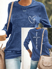 Women's Jesus Always Has My Back Casual Sweatshirt