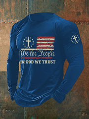 Men's In God We Trust Printed Long Sleeve T-Shirt