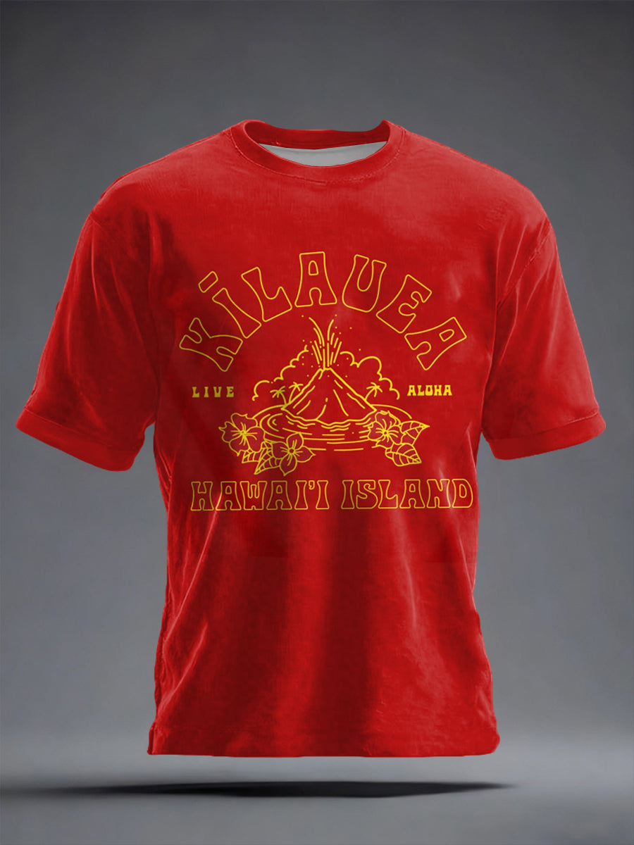 Men's Hawaii Kīlauea Volcano Inspired  short sleeves t-shirt