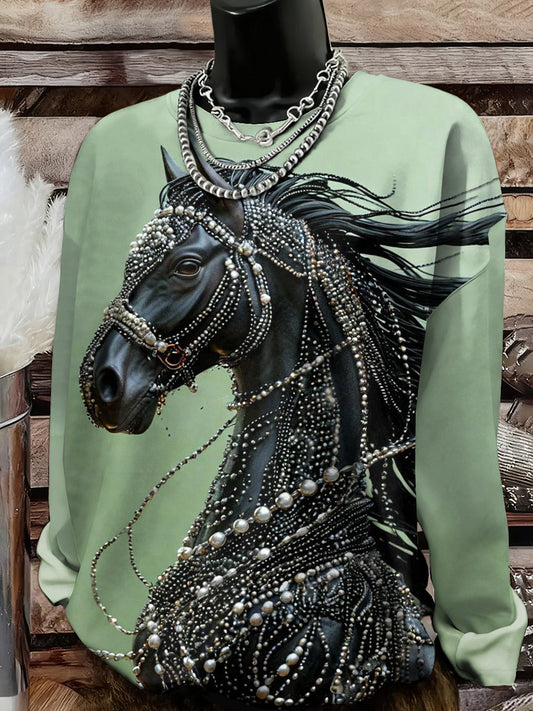 Women's Western Horse Art Sweatshirt