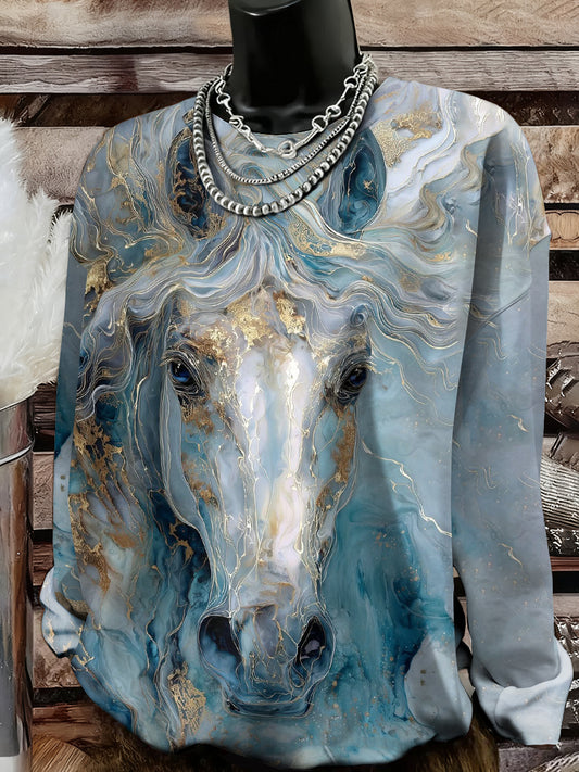 Women's Western Horse Art Sweatshirt