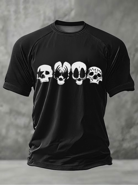 Men's Rock Print Short Sleeves T-shirt