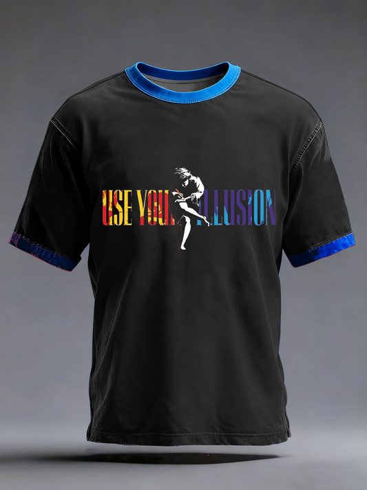 Men's Rock Print Short Sleeves T-shirt