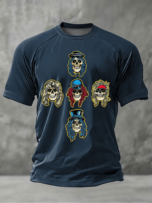 Men's Rock Print Short Sleeves T-shirt