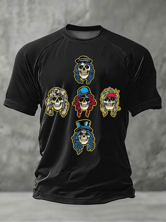 Men's Rock Print Short Sleeves T-shirt