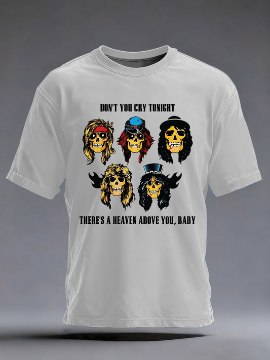 Men's Rock Print Short Sleeves T-shirt