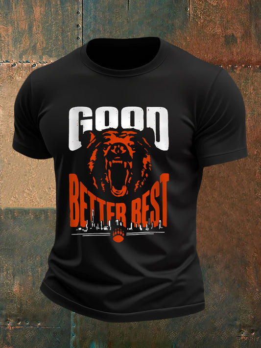 Men's Good Better Best Print Gift For Football Fans Gameday Casual Tee