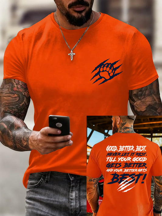 Men's Good Better Best Print Gift For Football Fans Gameday Casual Tee