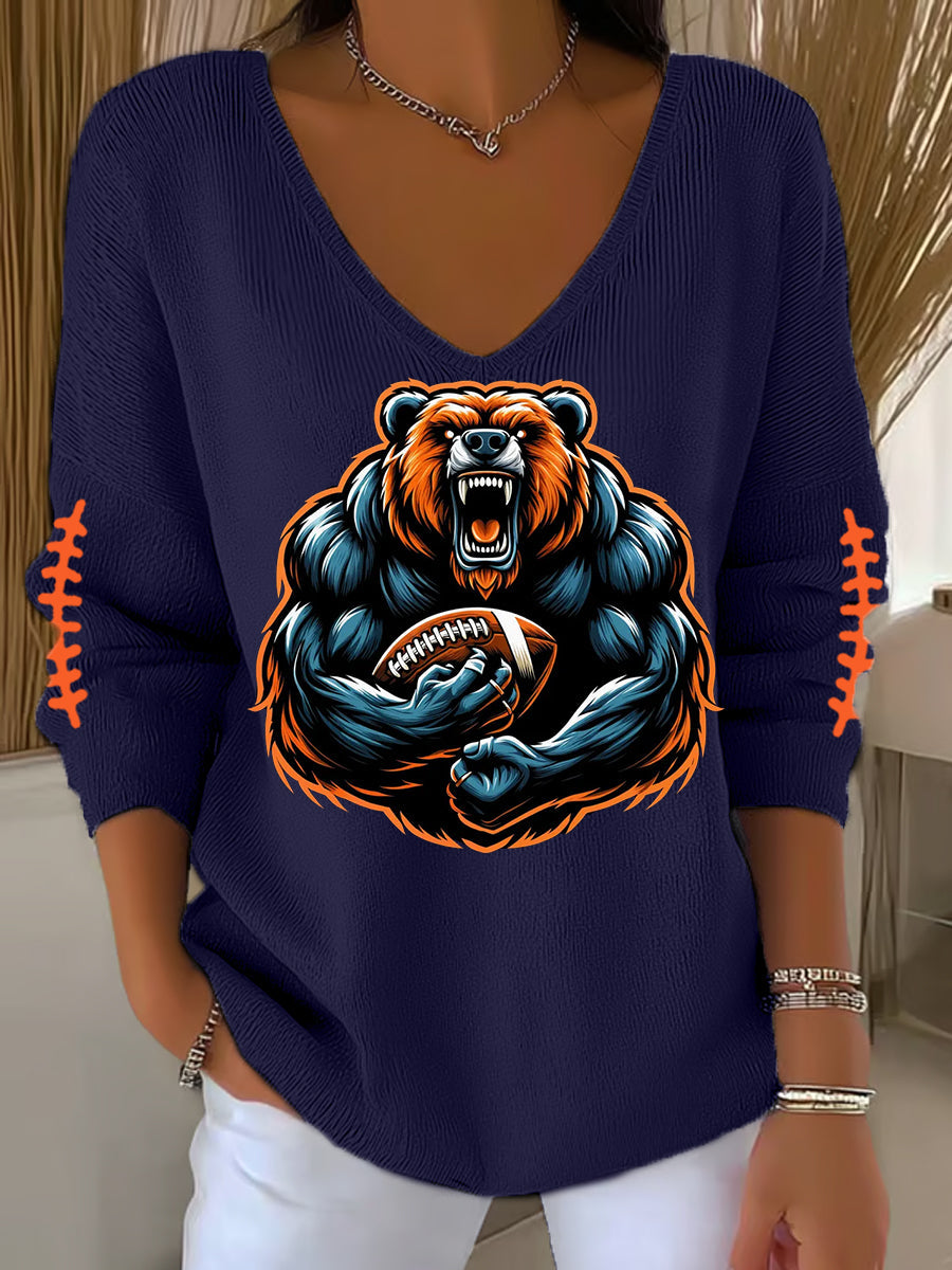 Women's Football Fans Lovers Gameday Casual Long-Sleeve Top