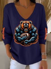 Women's Football Fans Lovers Gameday Casual Long-Sleeve Top
