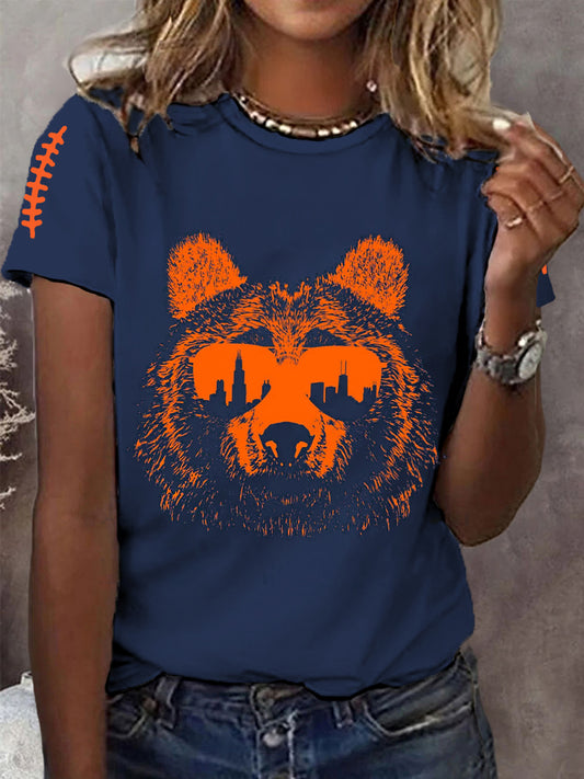 Women's Football Fans Lovers Gameday Casual Short Sleeve T-shirt