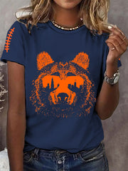 Women's Football Fans Lovers Gameday Casual Short Sleeve T-shirt