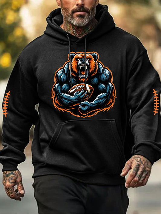 Men's Football Fans Lovers Gameday Casual Hoodie