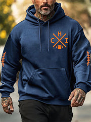 Men's Football Fans Lovers Gameday Casual  Hooded Sweatshirt