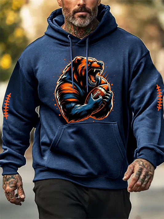 Men's Football Fans Lovers Gameday Casual Hoodie