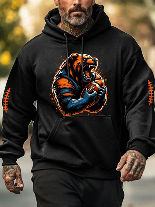Men's Football Fans Lovers Gameday Casual Hoodie