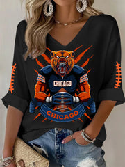 Women's Football Fans Lovers Gameday Casual Long-Sleeve Top