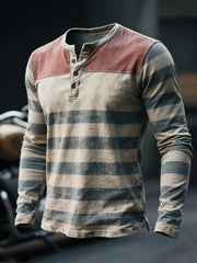 Men's Vintage Striped Long Sleeve T-Shirt