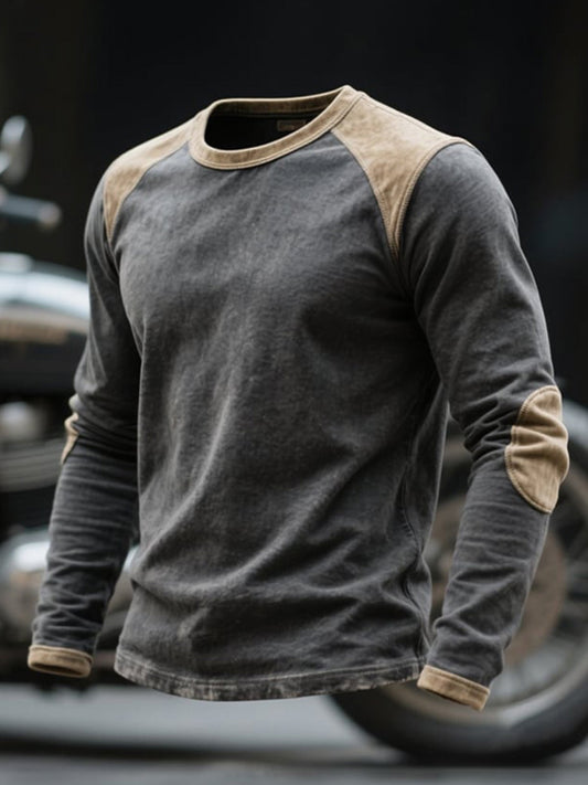 Men's Vintage Washed Cotton Long Sleeve T-Shirt