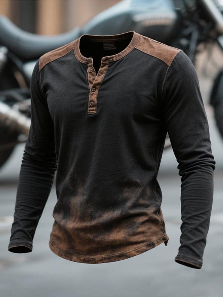 Men's Vintage Simple Long Sleeve T-Shirt