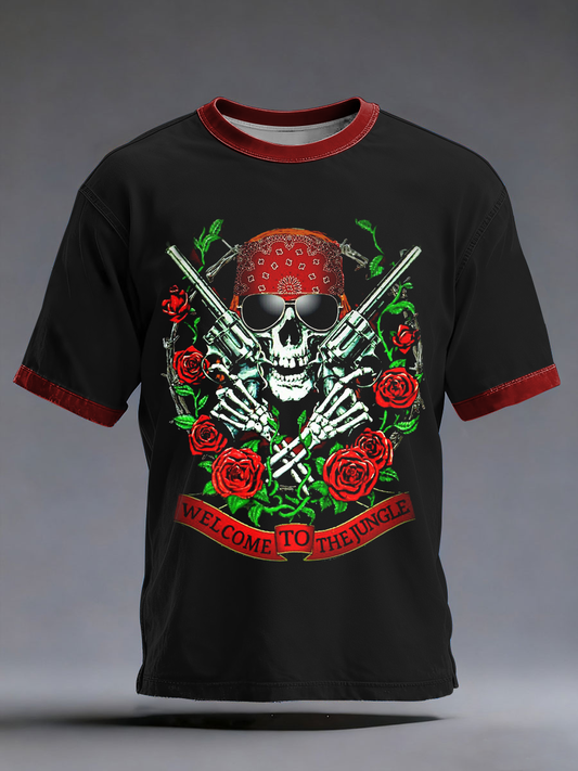 Men's Rock Print Short Sleeves T-shirt