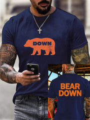 Men's Bear Down Print Football Fans Gameday Casual Tee