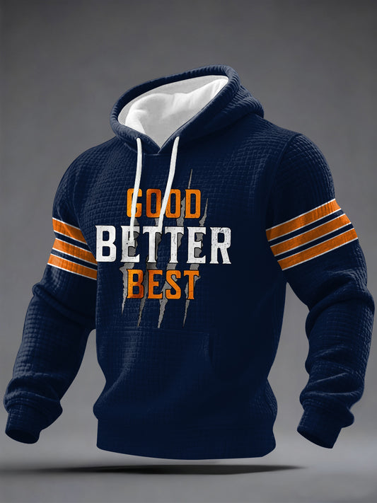Men's Good Better Best Print Gift For Football Fans Gameday Casual Checkered Hoodie