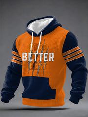 Men's Good Better Best Print Gift For Football Fans Gameday Casual Checkered Hoodie