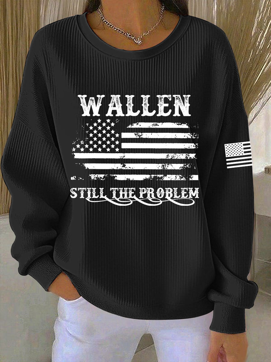Women's Still The Problem Ribbed Round-Neck Sweatshirt