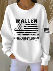 Women's Still The Problem Ribbed Round-Neck Sweatshirt