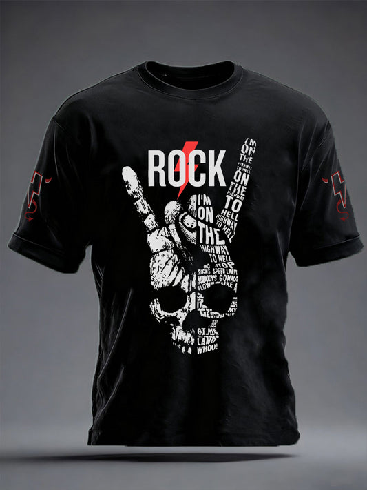 Men's Rock Music Inspired Printed T-shirt