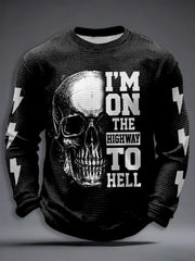 Men's Rock Music Inspired Waffle Long Sleeve T-Shirt