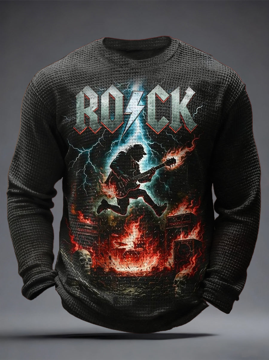 Men's Rock Music Inspired Waffle Top