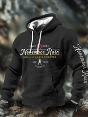 Men's November Rain Checkered Cotton Hoodie