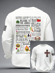 Men's Rock Print Waffle Long Sleeve T-Shirt