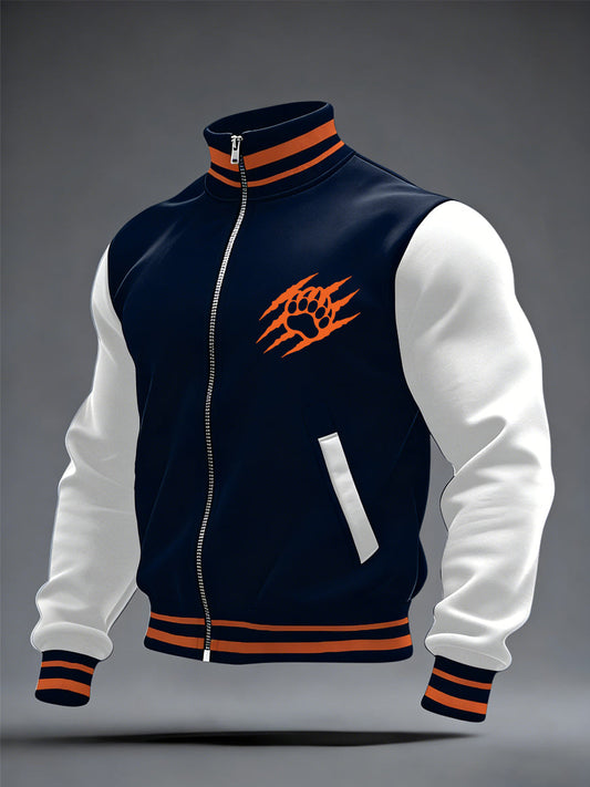 Men's Good Better Best Print Football Fans Gameday Casual Zipper Jacket