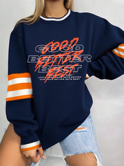 Women's Good Better Best Print Football Fans Gameday Casual Sweatshirt
