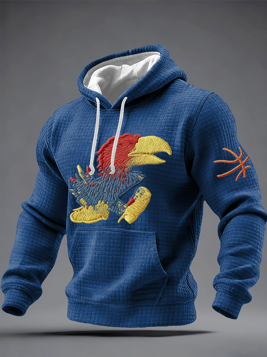 Men's Basketball Printed Checkered Cotton Hoodie