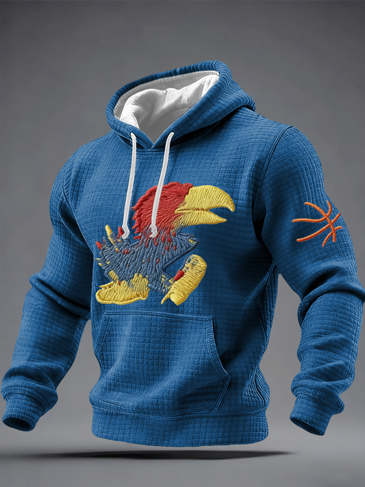 Men's Basketball Printed Checkered Cotton Hoodie