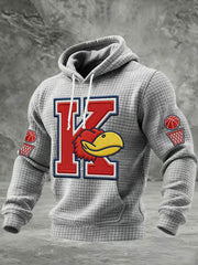 Men's Basketball Printed Checkered Cotton Hoodie