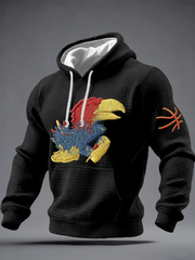 Men's Basketball Printed Checkered Cotton Hoodie