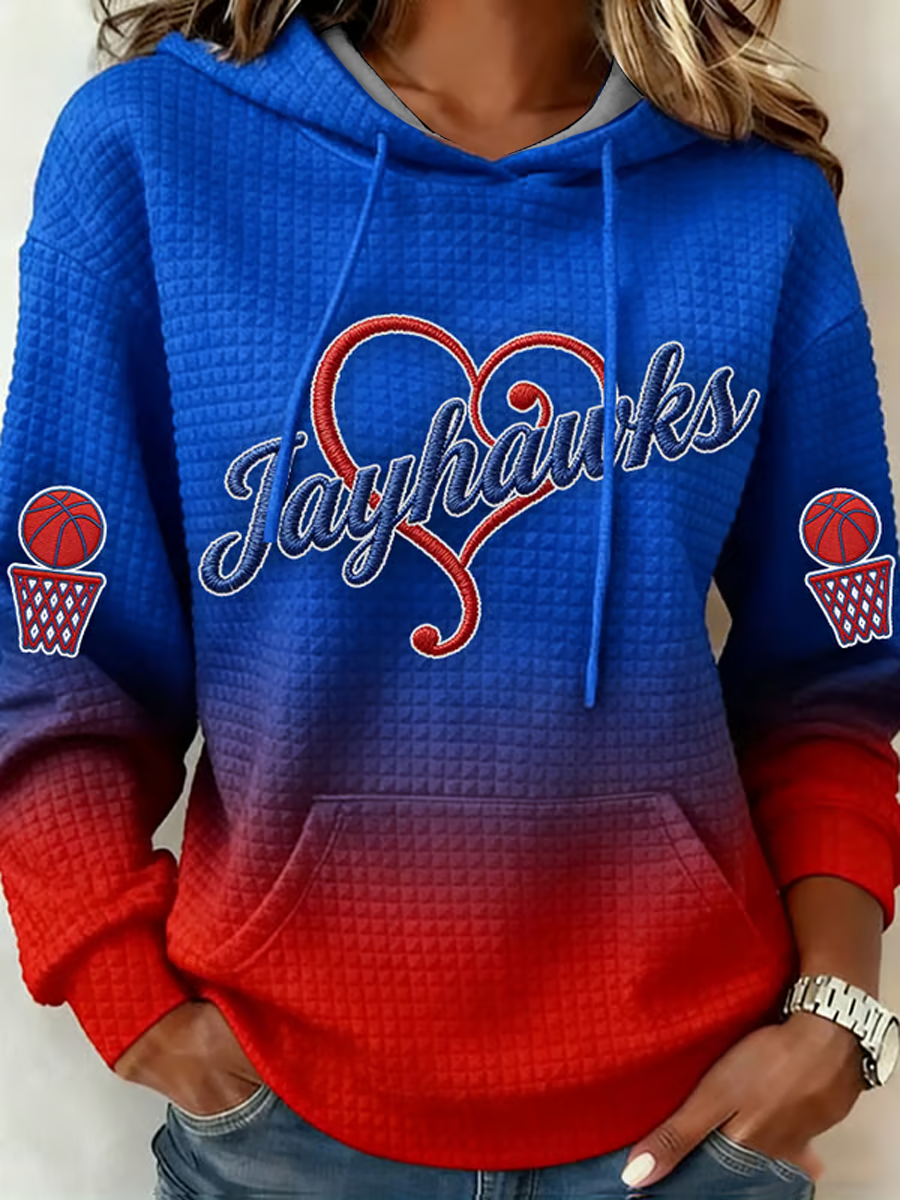 Women's Basketball Printed large-sized hooded sweatshirt