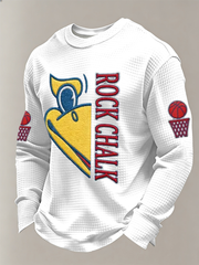 Men's Basketball Printed Waffle Long Sleeve T-Shirt