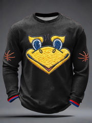 Men's Basketball Print  Waffle Long Sleeve T-Shirt