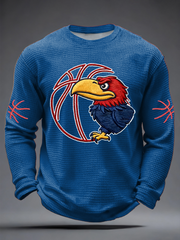 Men's Basketball Printed Waffle Long Sleeve T-Shirt