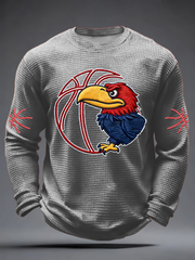 Men's Basketball Printed Waffle Long Sleeve T-Shirt