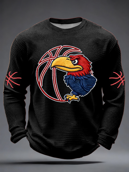 Men's Basketball Printed Waffle Long Sleeve T-Shirt