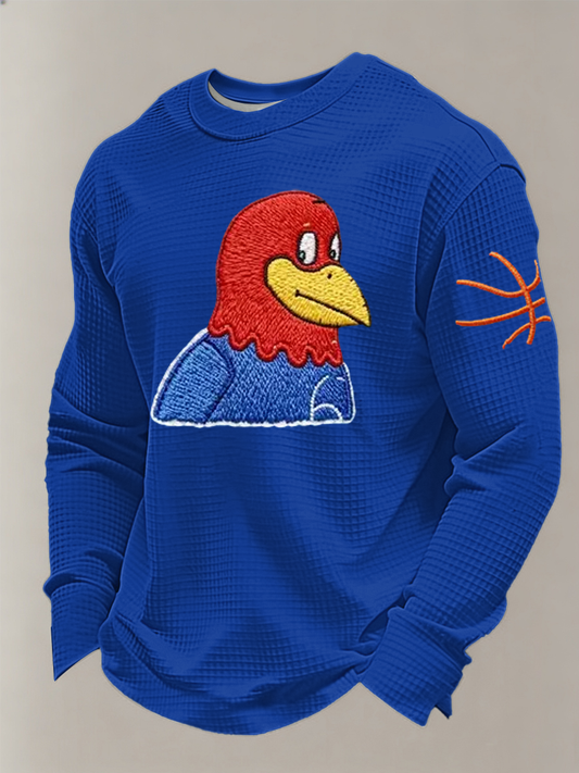 Men's Basketball Printed Waffle Long Sleeve T-Shirt