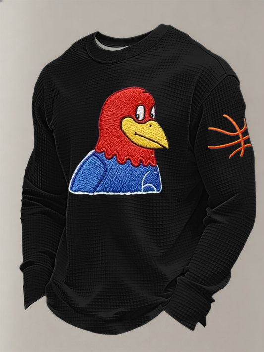 Men's Basketball Printed Waffle Long Sleeve T-Shirt