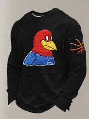 Men's Basketball Printed Waffle Long Sleeve T-Shirt